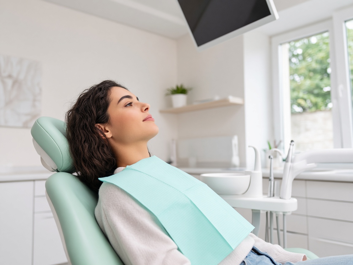 Patient relaxing in a modern treatment room at Newcomb Dental