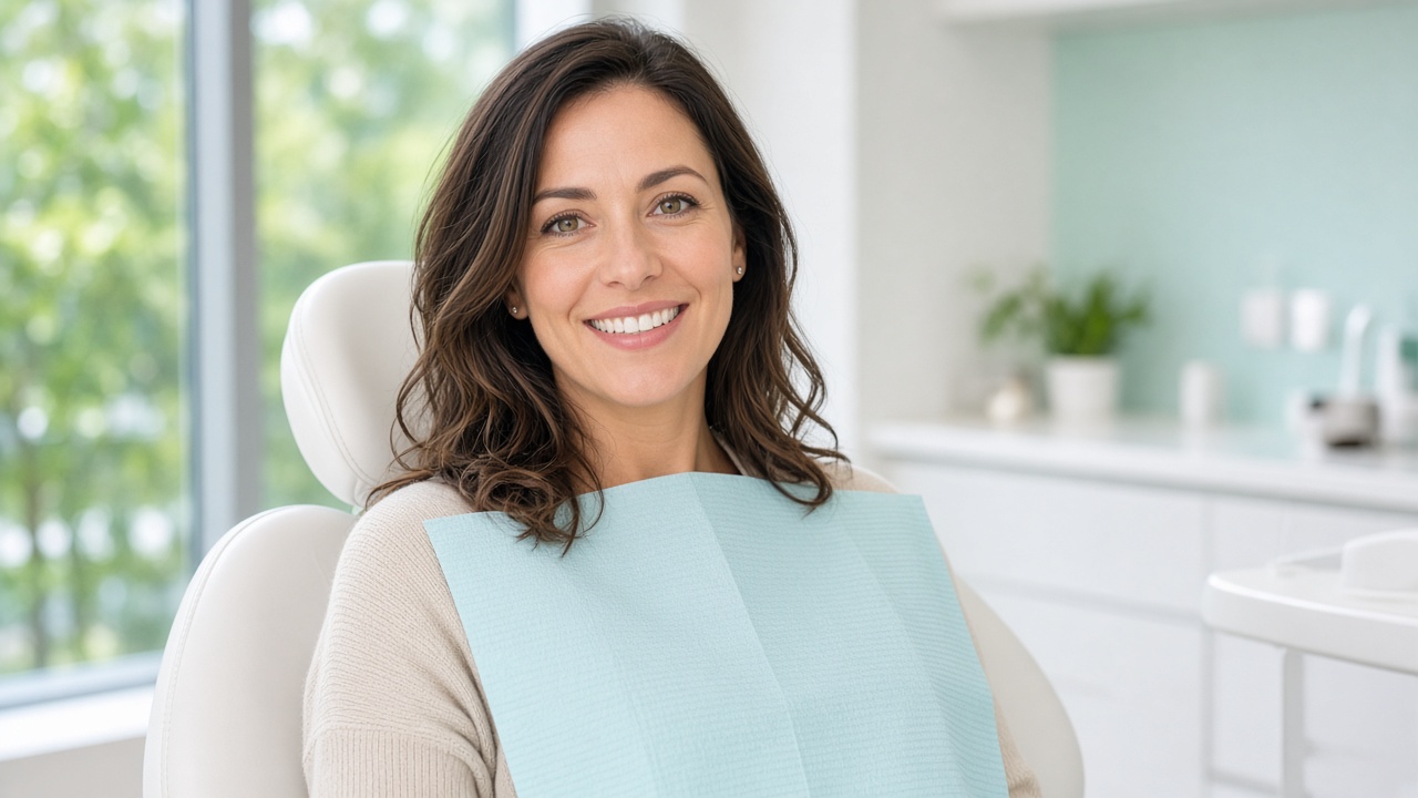 Patient smiling in the treatment chair at Newcomb Dental