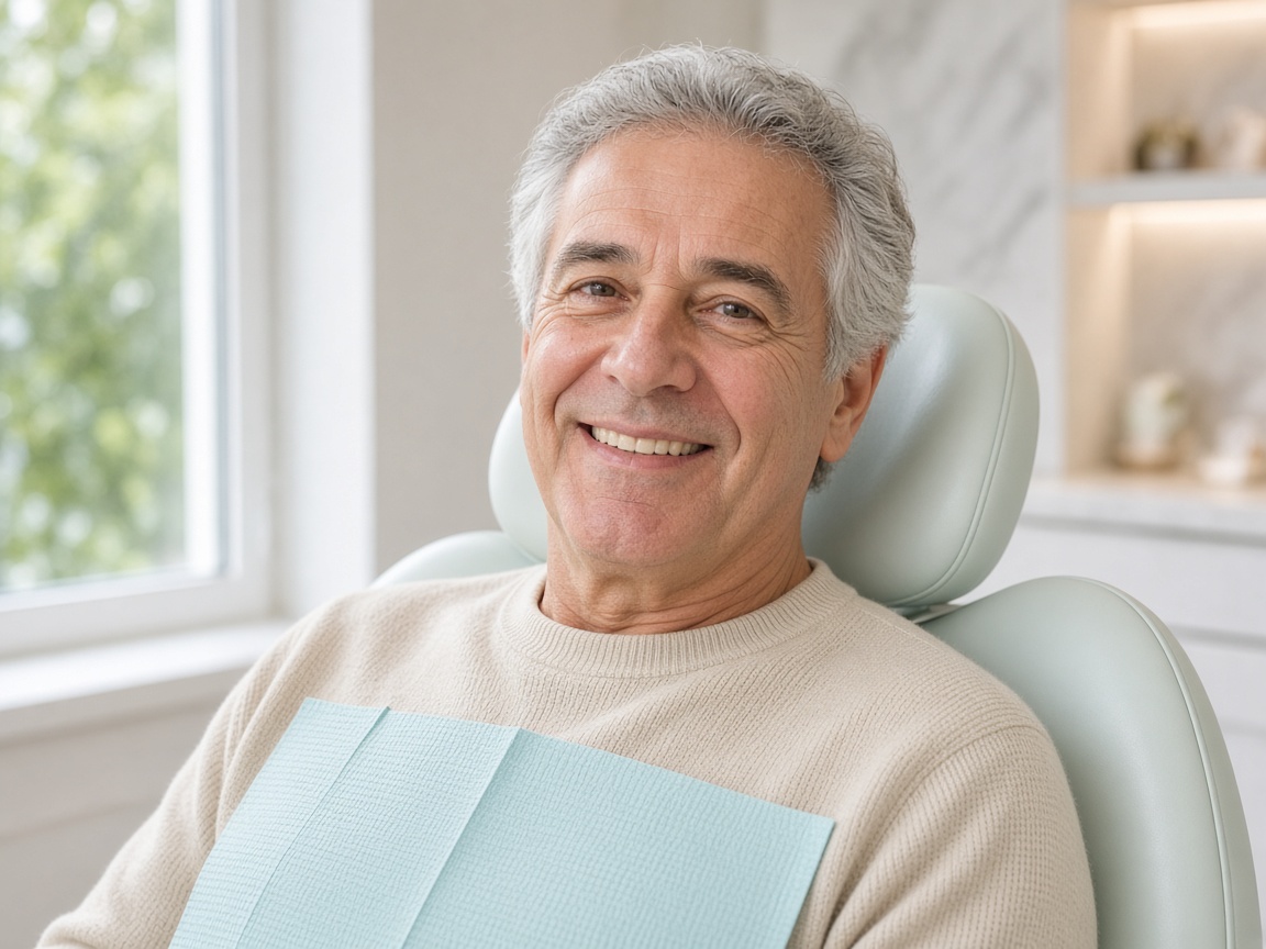 Older patient at Newcomb Dental for an oral health check