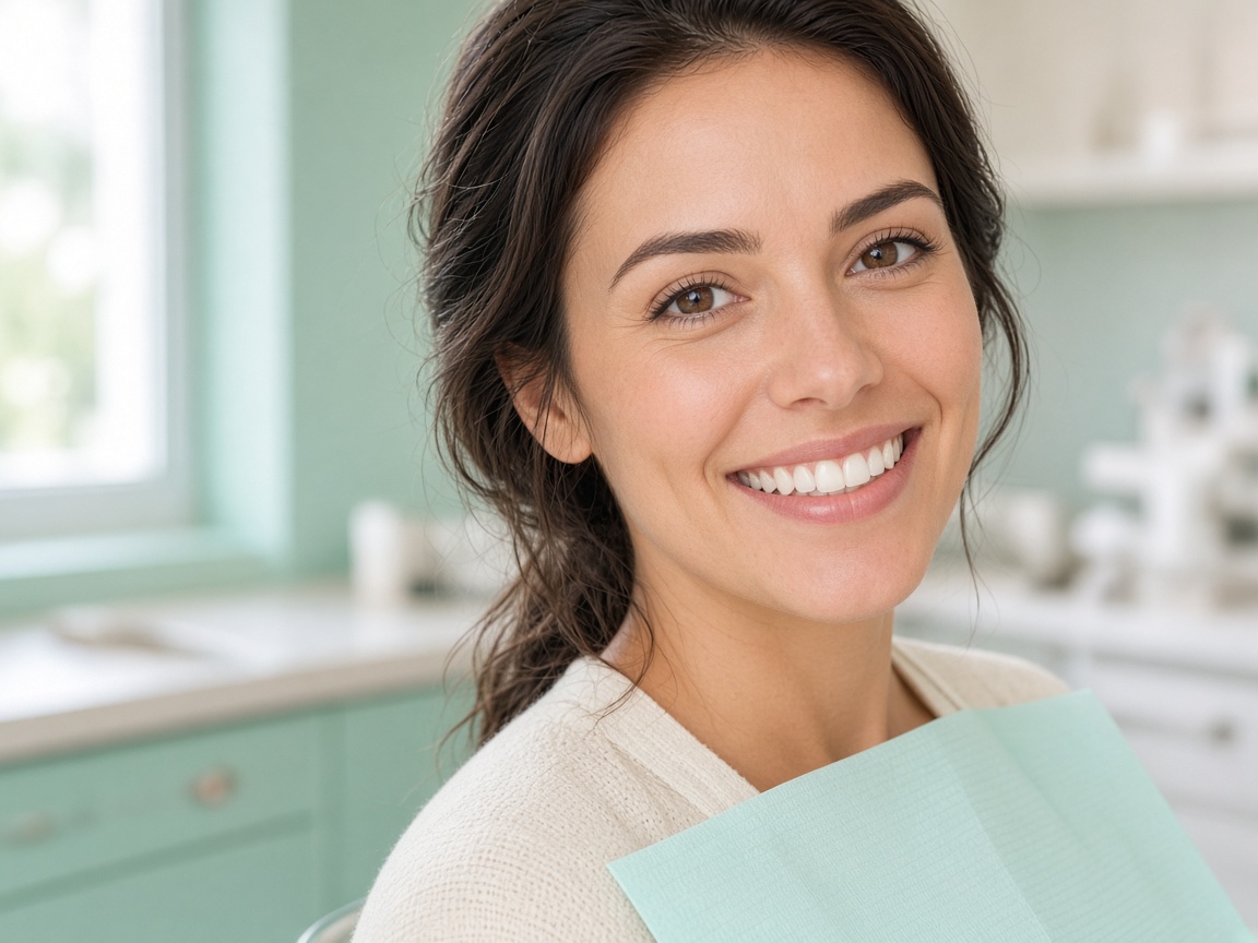 Patient with a bright natural smile at Newcomb Dental